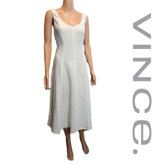 Vince Paneled Scoop Neck Dress NWT White Small - Picture 1 of 15